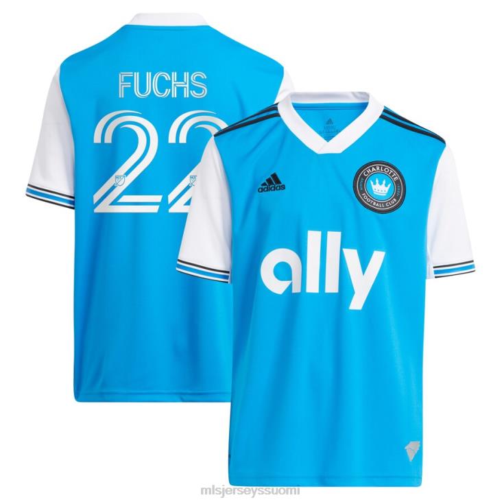 MLS Jerseys paita FDFTZ1250 lapset charlotte fc christian fuchs adidas blue 2022 ensisijainen replika pelaajapaita