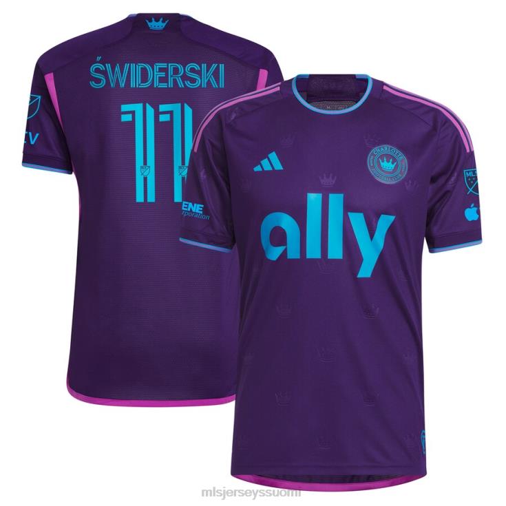 MLS Jerseys paita FDFTZ523 miehet charlotte fc karol swiderski adidas violetti 2023 kruununjalokivisarja aito jersey