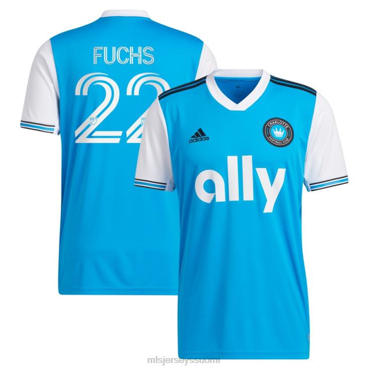 MLS Jerseys paita FDFTZ419 miehet charlotte fc christian fuchs adidas blue 2022 ensisijainen replika pelaajapaita
