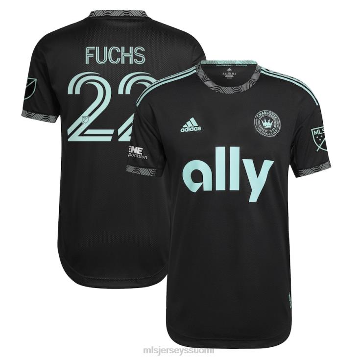 MLS Jerseys paita FDFTZ541 miehet charlotte fc christian fuchs adidas musta 2022 vasta lyöty autenttinen pelaajapaita