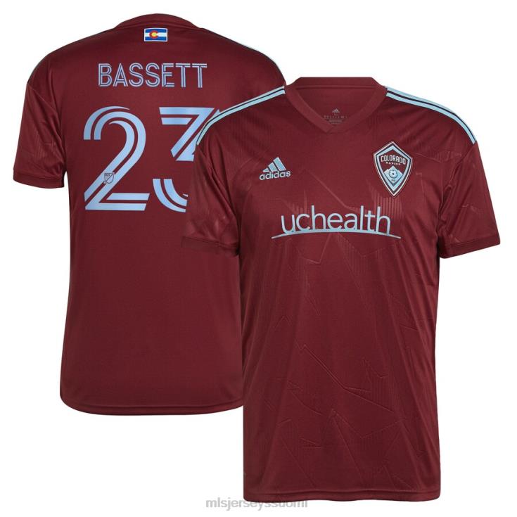 MLS Jerseys paita FDFTZ1093 miehet colorado rapids cole bassett adidas burgundy 2023 club replica player paita